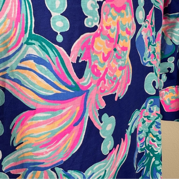 Lily Pulitzer Marlowe Going Coastal Pima Cotton Mini Dress S Blue Resort Beach - Picture 2 of 7